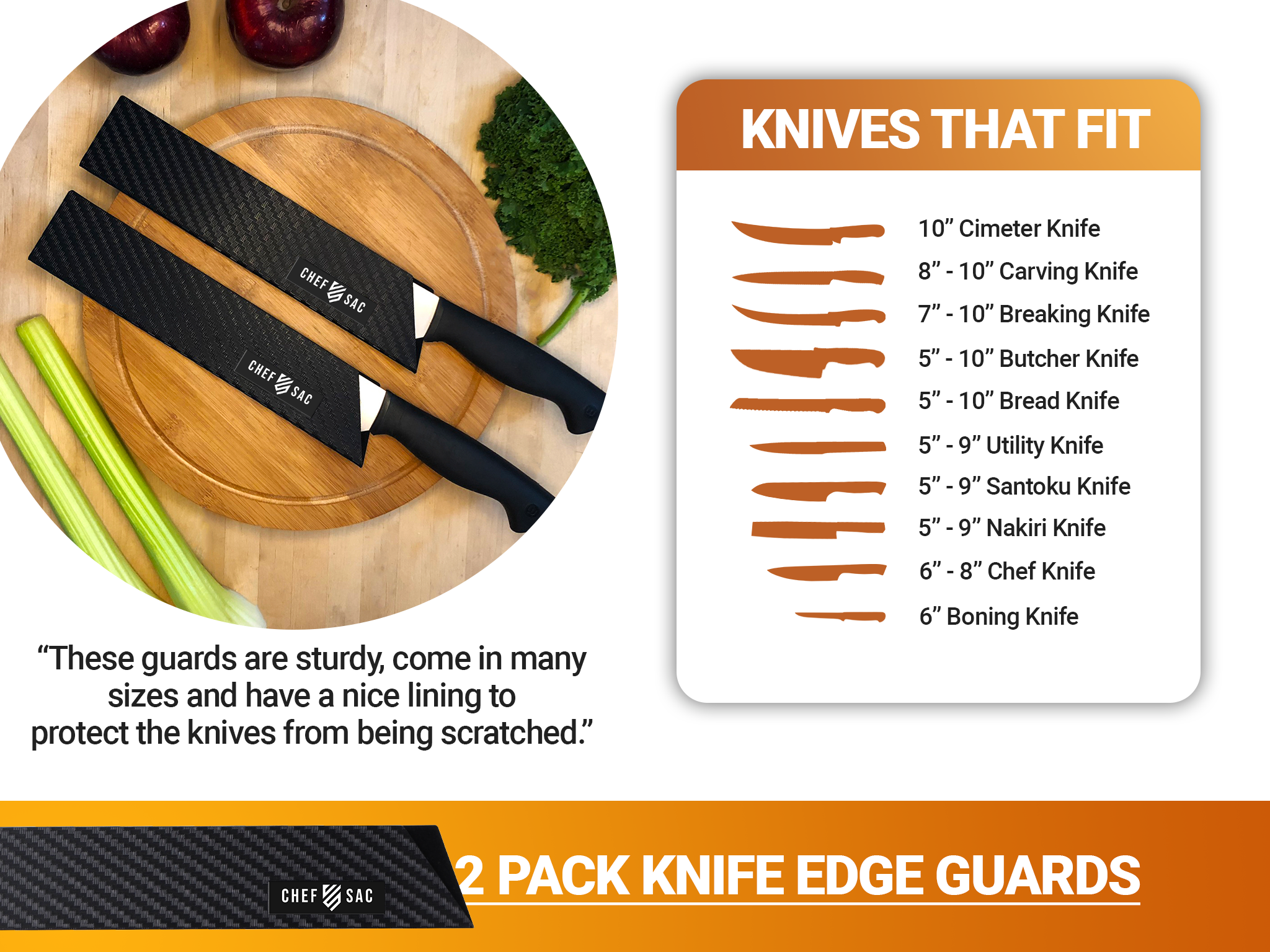 Knife Edge Guard 2-Piece Set (10.5" Blades)