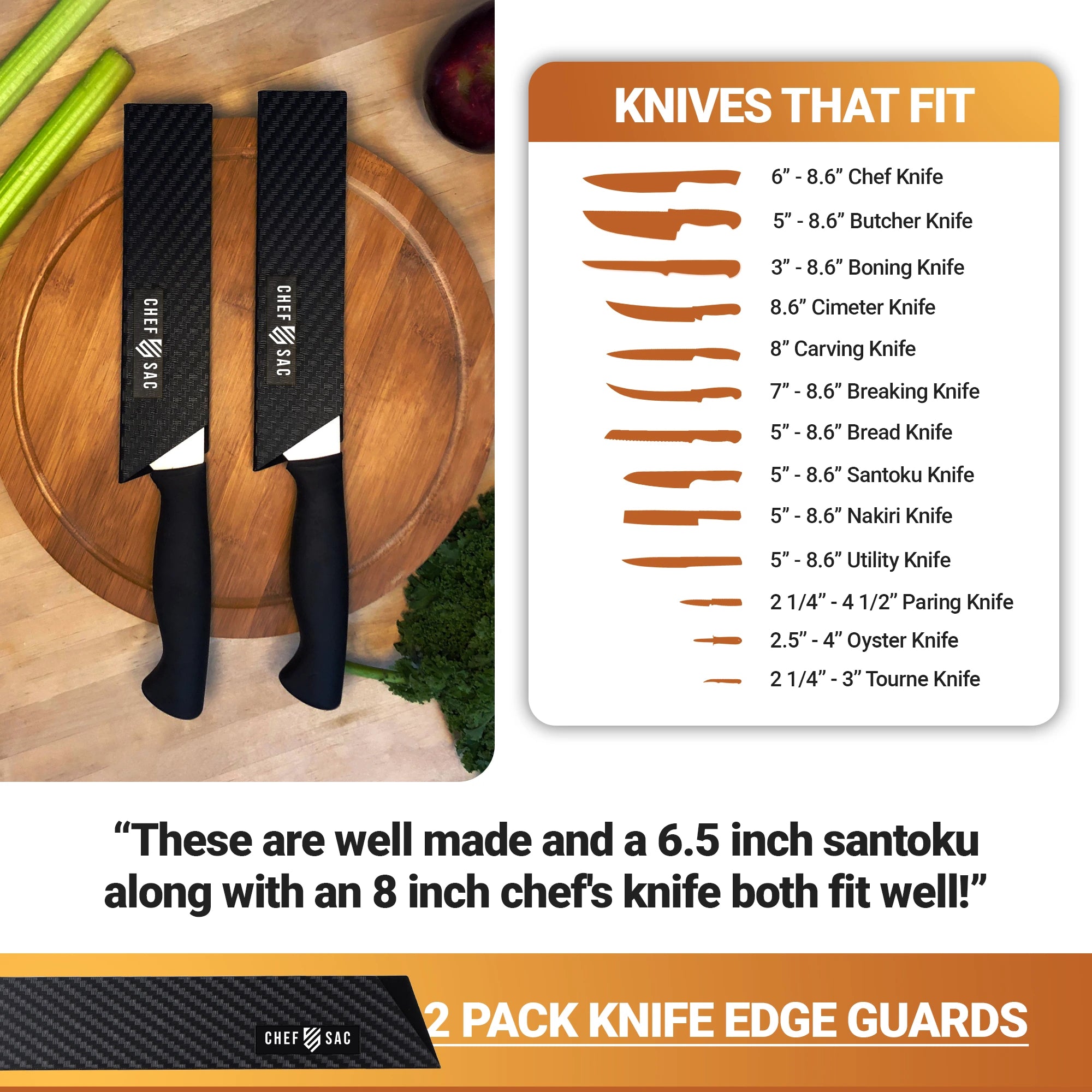Knife Edge Guard 2-Piece Set (8.5" Blades)