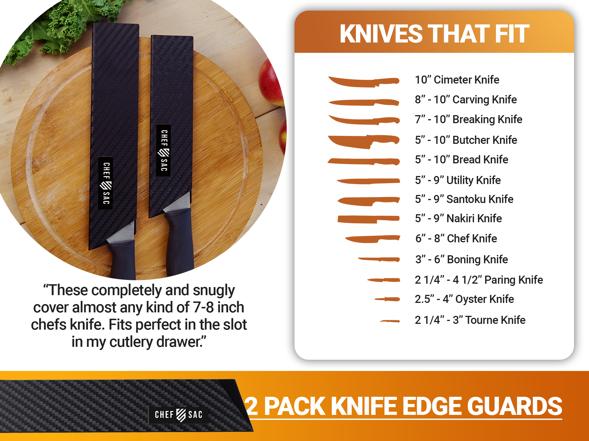Knife Edge Guard 2-Piece Set (10.5" & 8.5" Blades)
