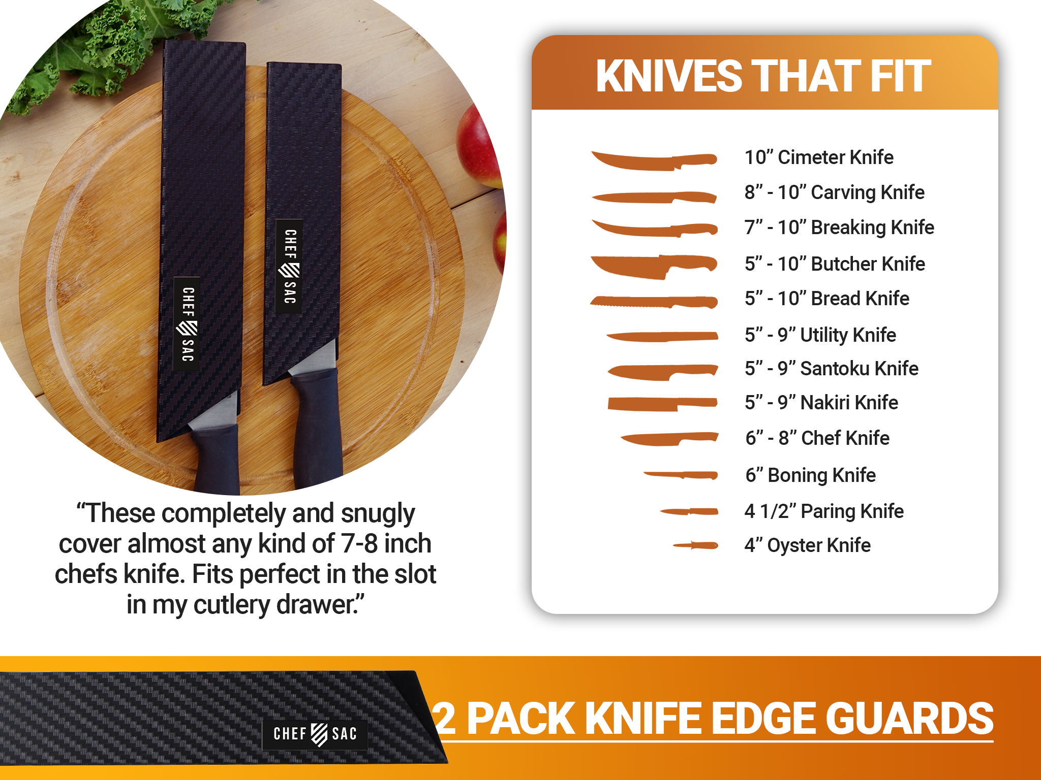 Knife Edge Guard 2-Piece Set (10.5" & 8.5" Blades)