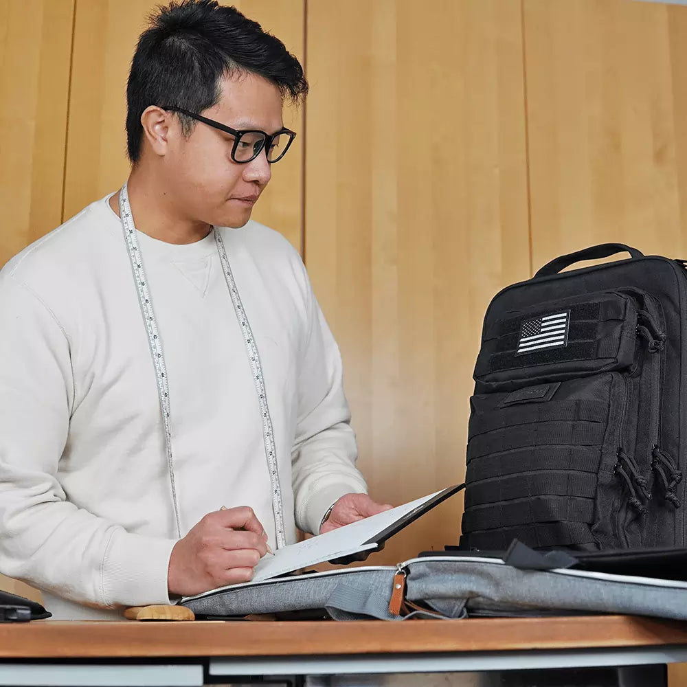 Chef Sac founder Keith Chiu inspection new chef knife bag