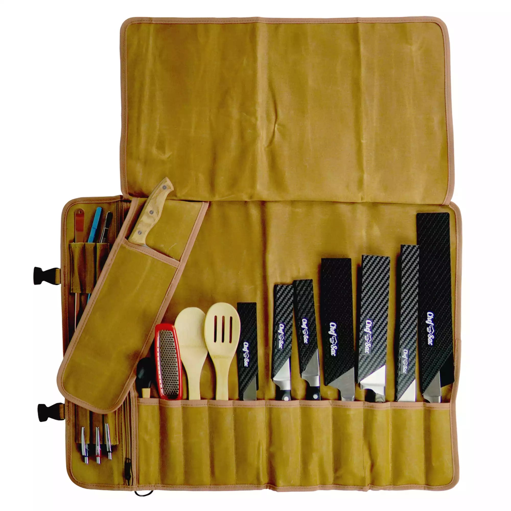 Waxed Canvas Elite Chef Knife Roll Bag by Chef Sac
