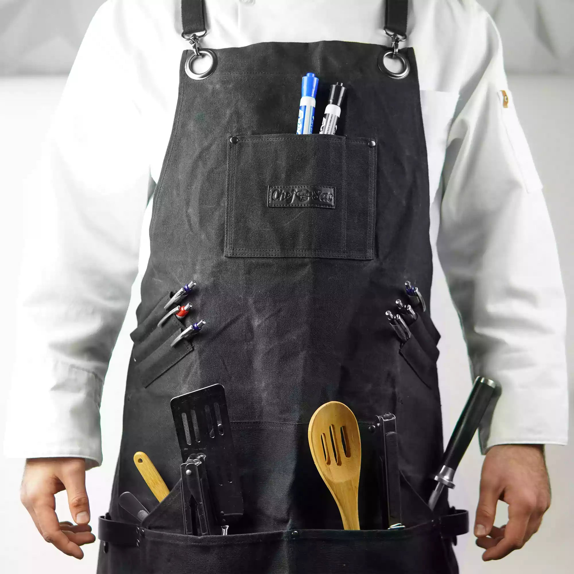 Cooking apron on sale with pockets