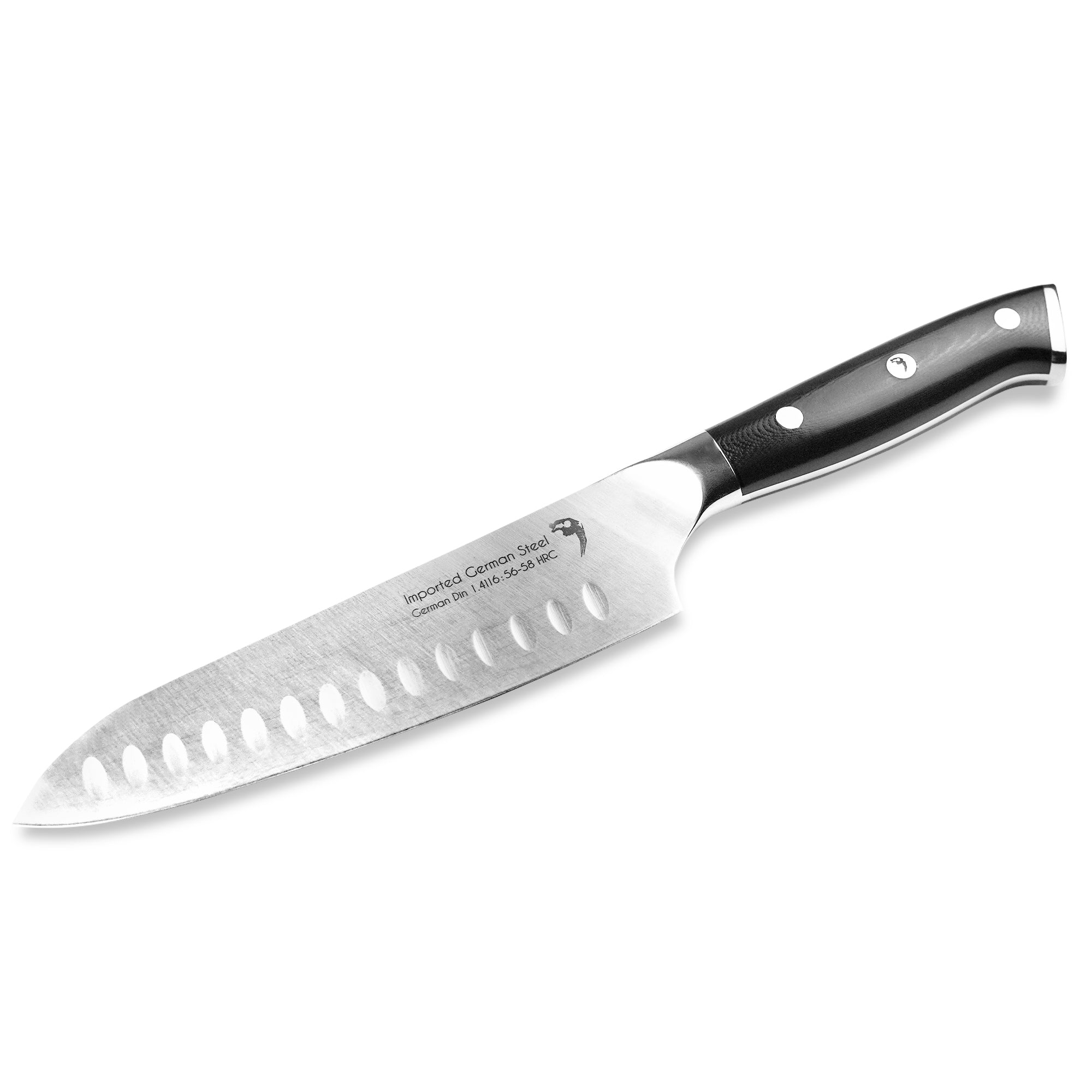 Santoku Chef's Knife 7 inch: Best Quality Professional Scalloped (gran –