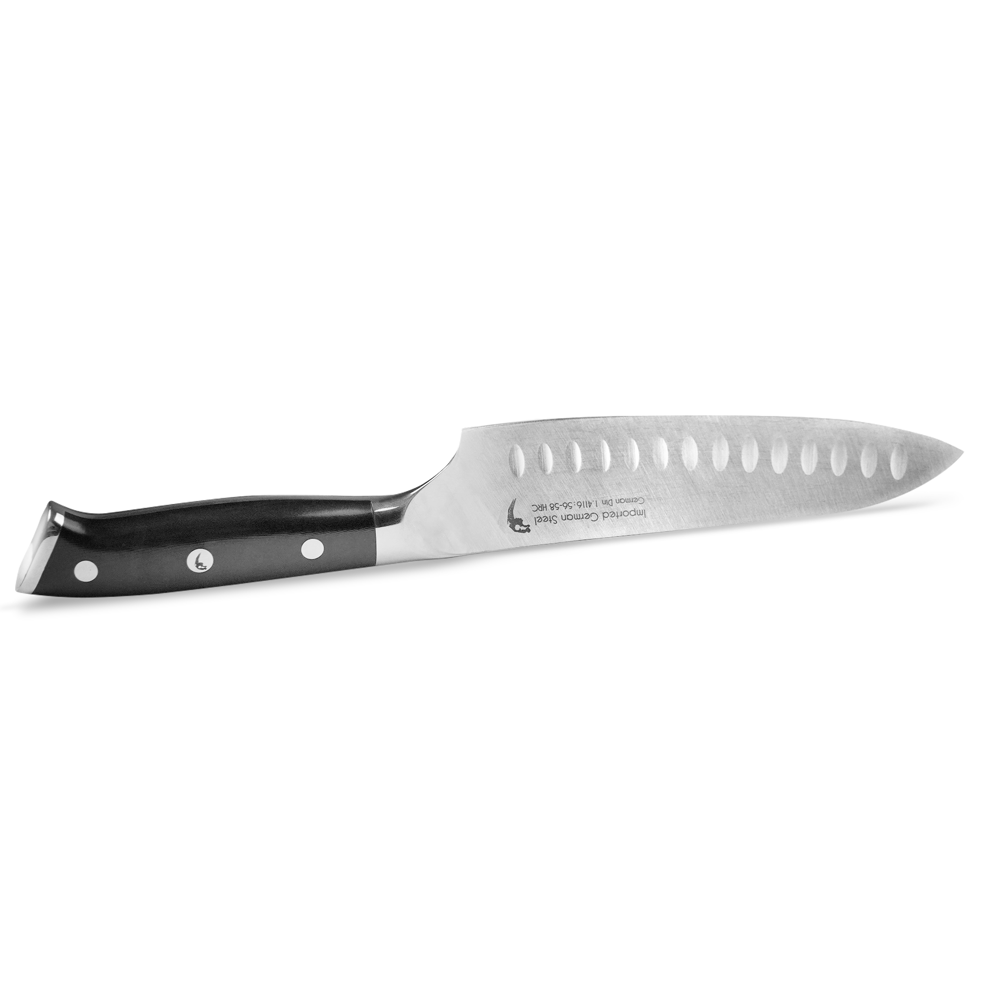 Santoku Chef's Knife 7 inch: Best Quality Professional Scalloped (gran –