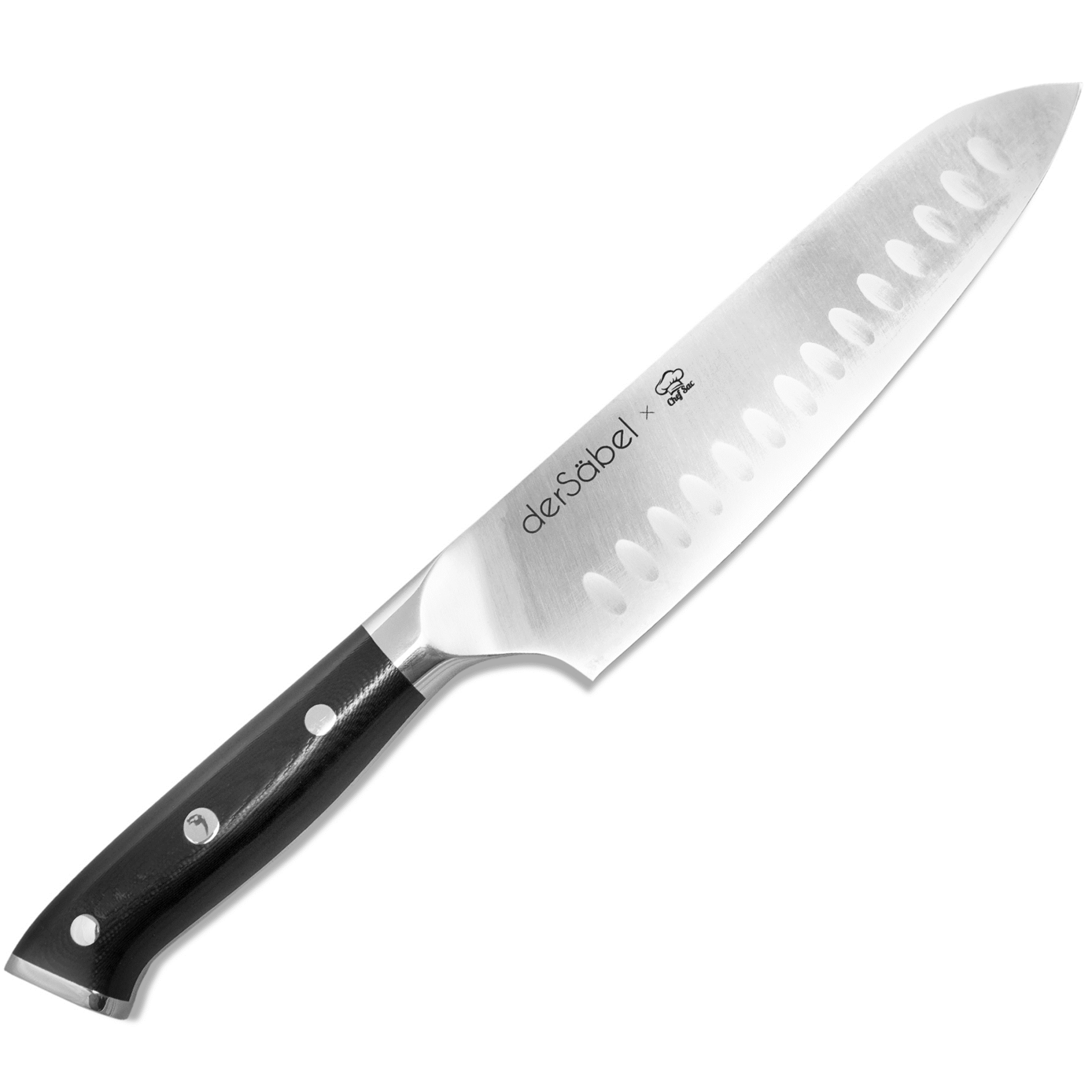 Santoku Chef's Knife 7 inch: Best Quality Professional Scalloped (gran –